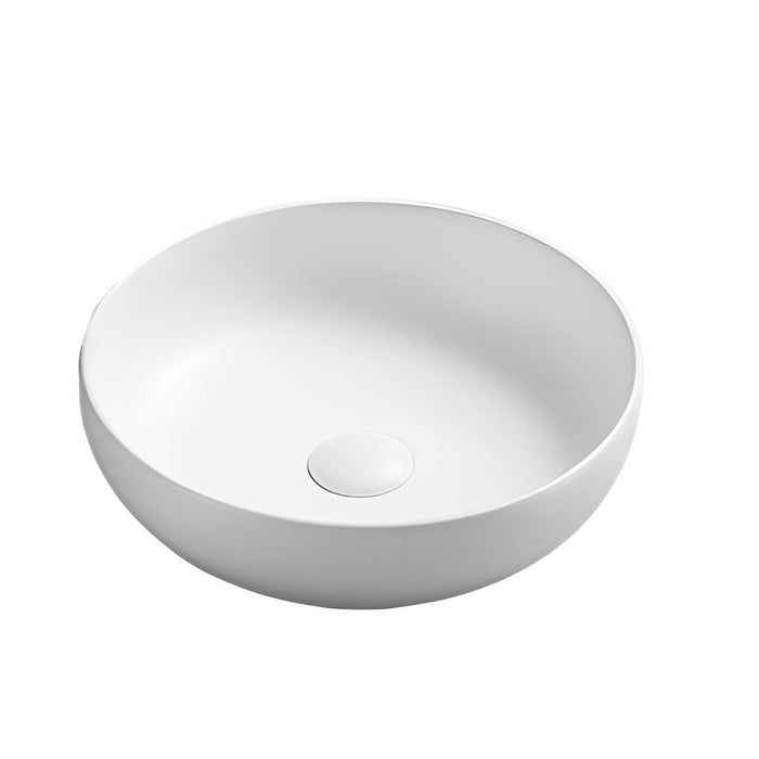 Oban Fine Ceramic Above counter Basins - Matte White 370x370
