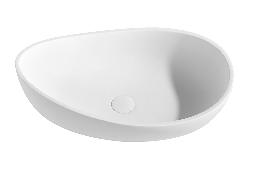 Waverton Solid Surface Stone Above Counter Basin - Matt White 600x370