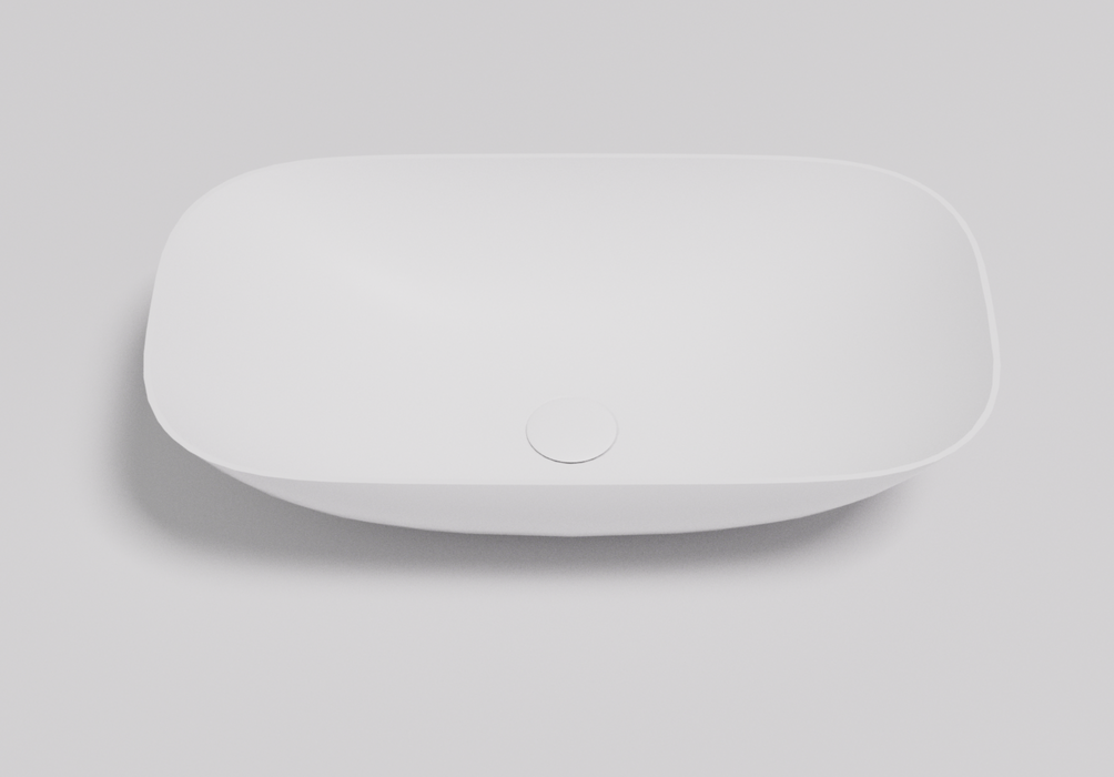Perry Solid Surface Stone Above Counter Basin - Matt White 630x360
