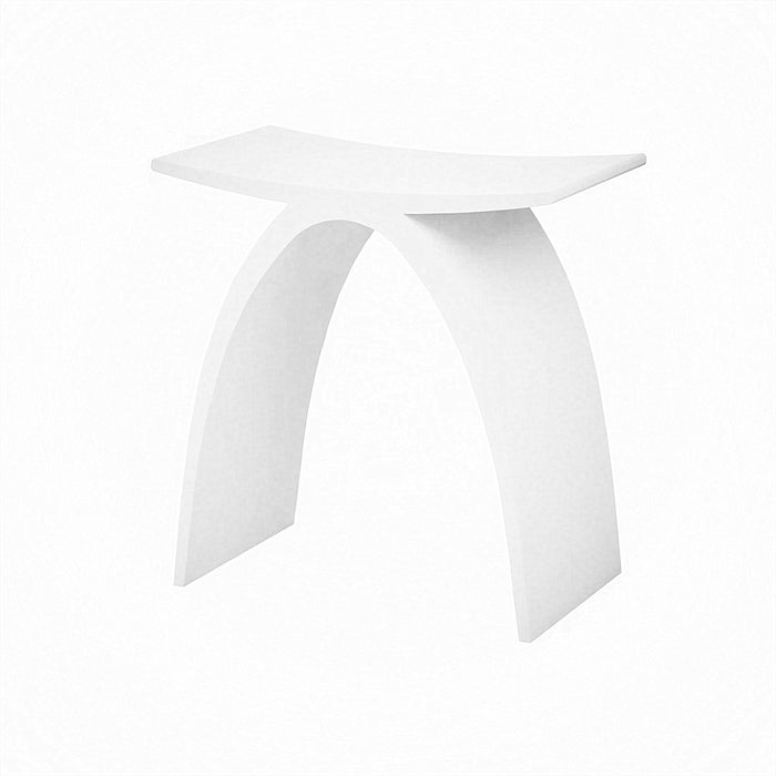 Perry Solid Surface Stone Bath Stool - Matt White 420x235
