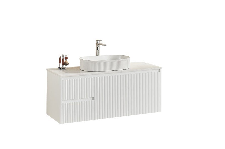 Crete Modern Left Wall Hung Vanity 1190x455x480