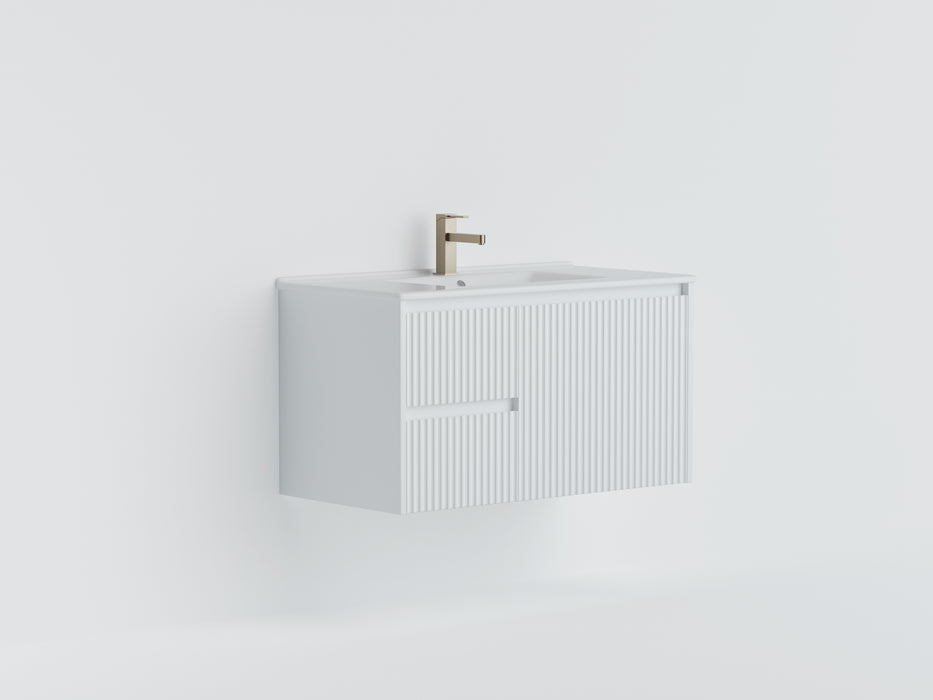 Crete Modern Left Wall Hung Vanity 740x455x480