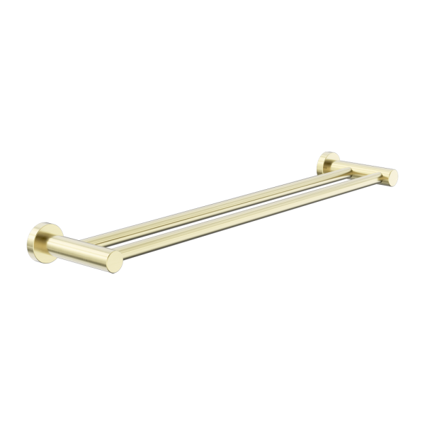 Classic Double Towel Rail 600mm Brushed Gold