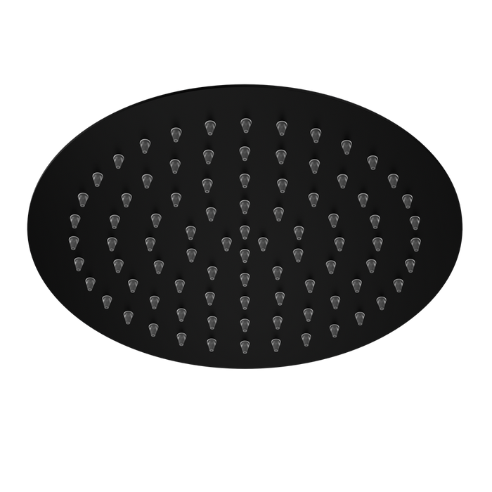 250mm Round Stainless Steel Shower Head 4 Star Rating Matte Black