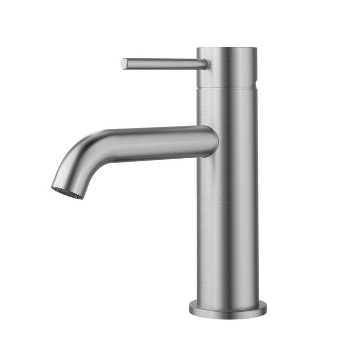 Otus Basin Mixer Curved Spout Stainless Steel