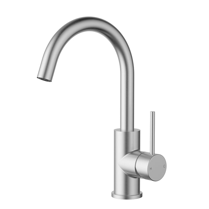 Otus Gooseneck Basin Mixer Stainless Steel