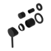 Dolce Shower Mixer With Divertor Separate Back Plate - Matte Black