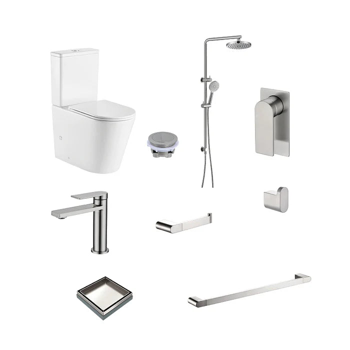Ruki Basin Mixer Bathroom Package - Brushed Nickel