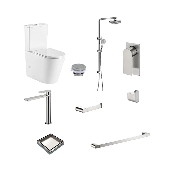 Ruki Tall Basin Mixer Bathroom Package - Brushed Nickel