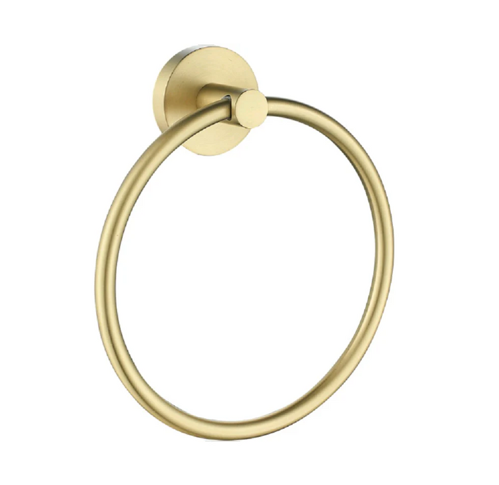 Hali Brushed Gold Towel Ring