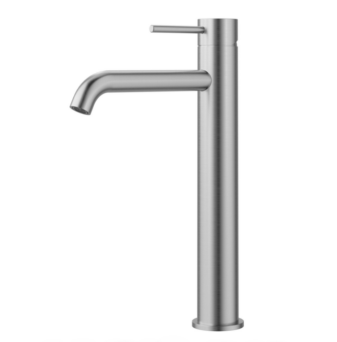 Otus High Rise Basin Mixer Curved Spout Stainless Steel