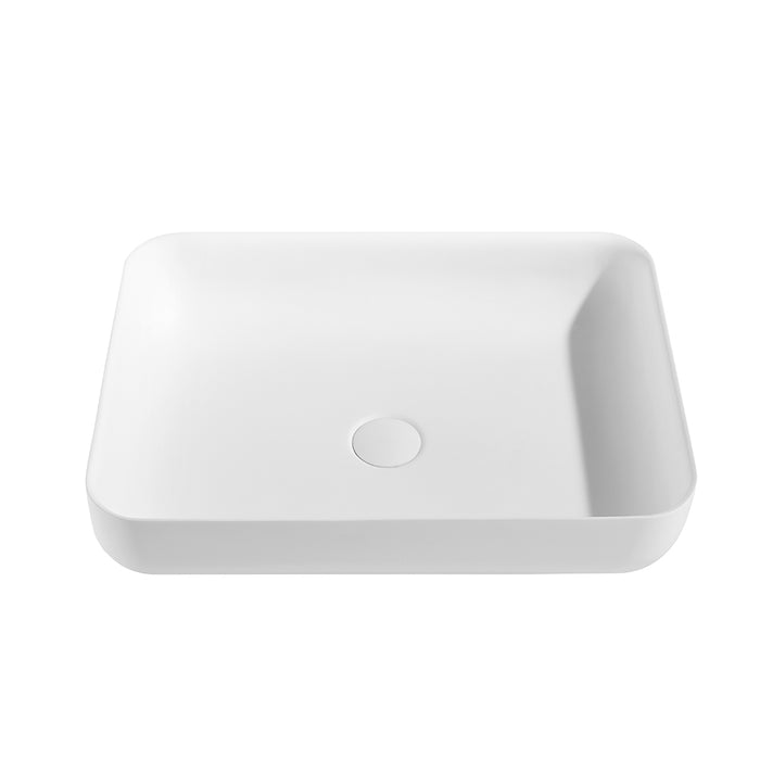 Kliff Solid Surface Above Counter Basin - Matte White 550x400