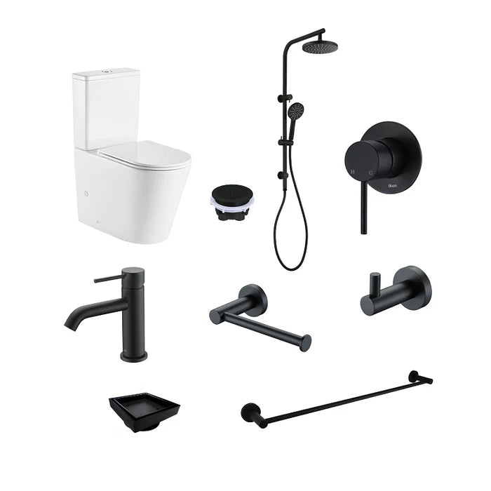 Hali Basin Mixer Bathroom Package - Matte Black