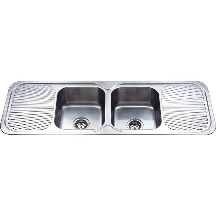 Cora Double Bowl Double Sink With Drainer 1380 mm