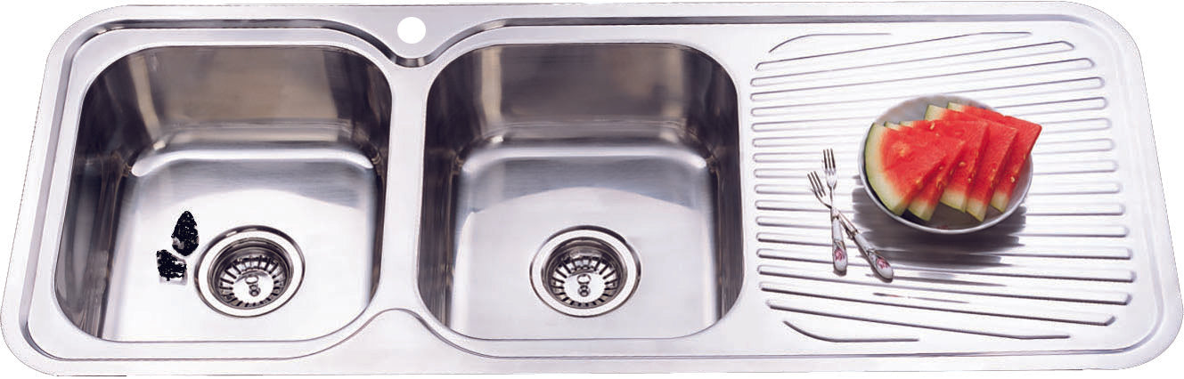 Cora Double Bowl Sink With Drainer 1180 mm