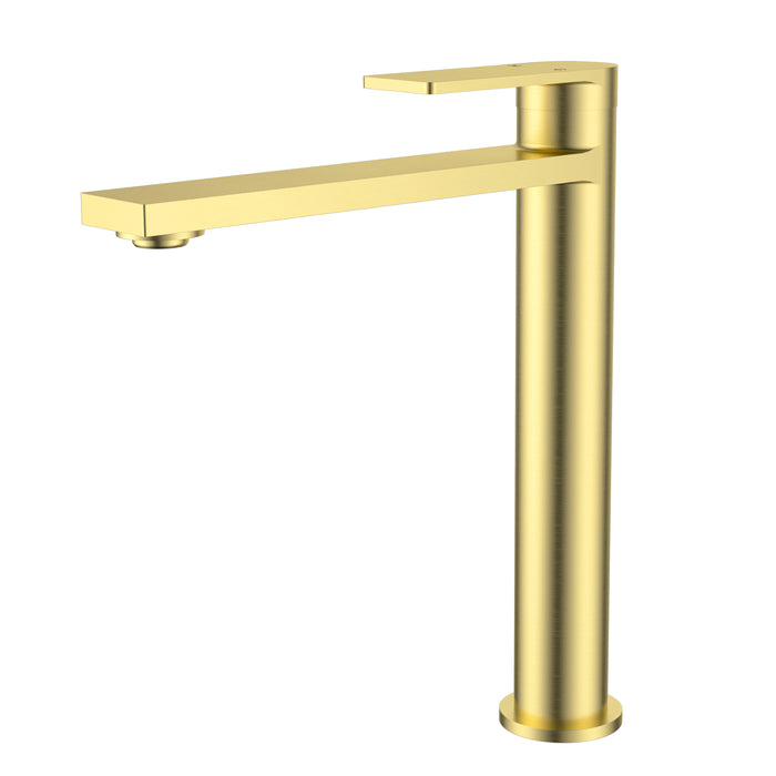 Ruki High Rise Basin Mixer Brushed Gold