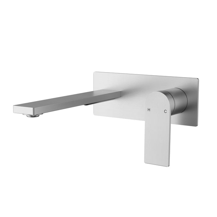Ruki Wall Basin Mixer Set Brushed Nickel