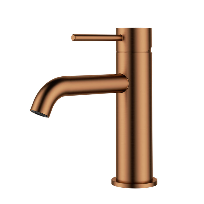 Otus Basin Mixer Curved Spout Brushed Copper
