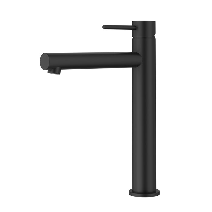 Otus High Rise Basin Mixer Straight Spout Matt Black