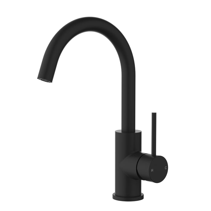 Otus Gooseneck Basin Mixer Matt Black