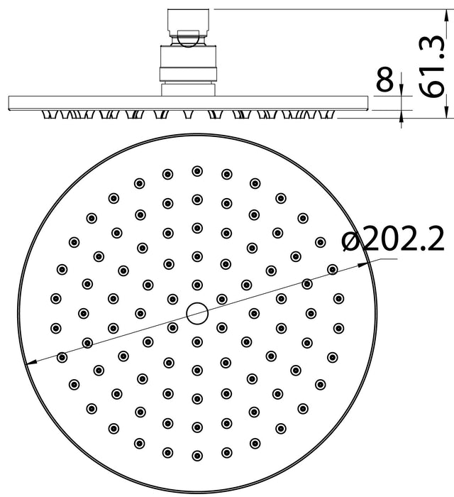 Cora Round Shower Head Stainless Steel