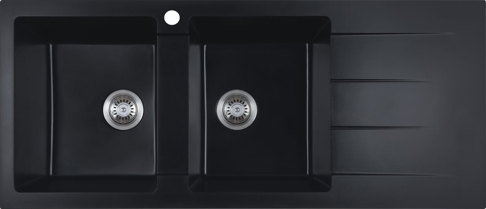 Cora Granite Double Bowl Sink With Drainer