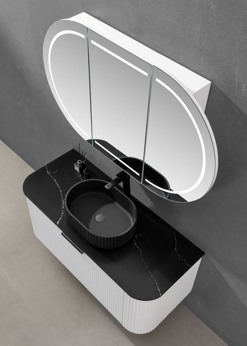 Allison Pill LED Shaving Cabinets - Matte White 1500x800