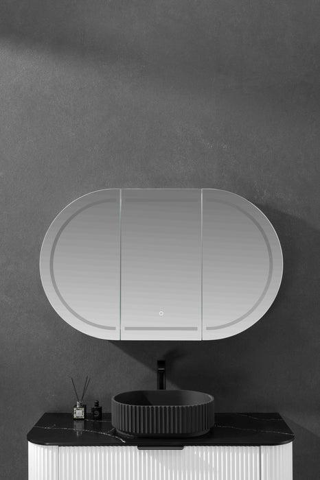 Allison Pill Shaving Cabinets - Matte Black 1500x800 - NO LED