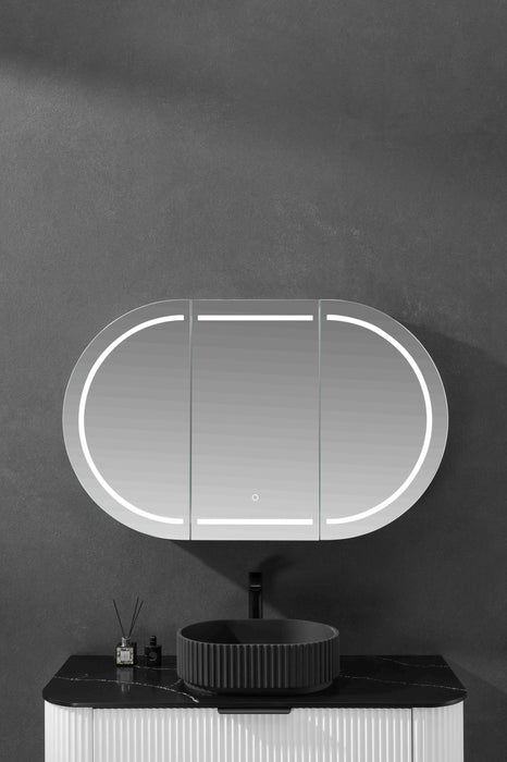 Allison Pill LED Shaving Cabinets - Matte White 1500x800