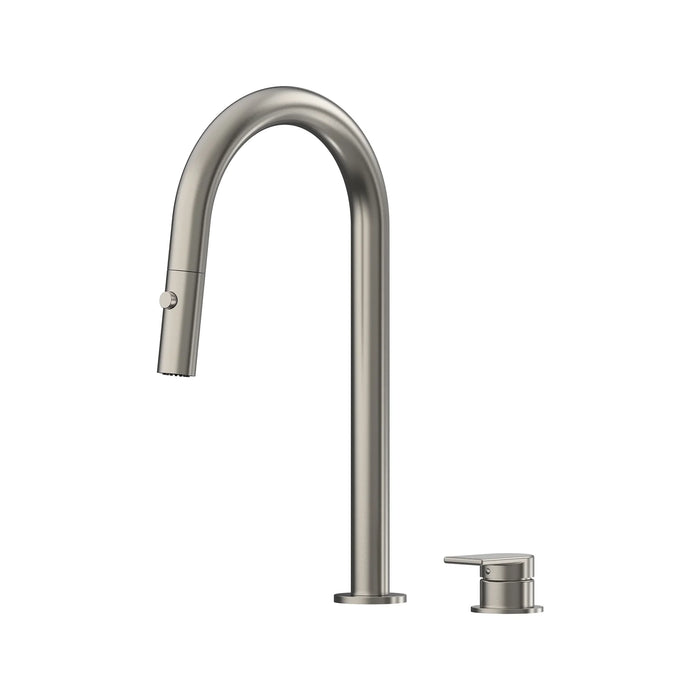 Lekki Hob Pull Out Sink Mixer Set Curve Spout Brushed Nickel