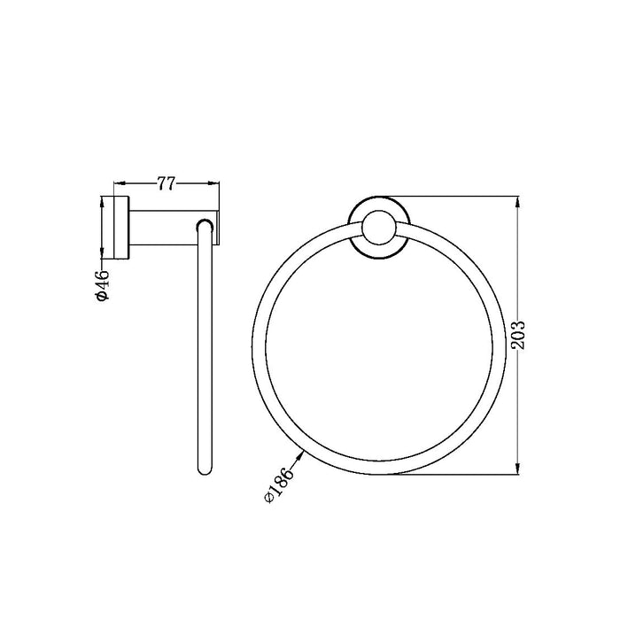 Classic Hand Towel Ring Chrome