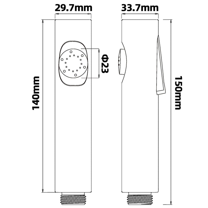 Round Brushed Nickel ABS Toilet Bidet Spray