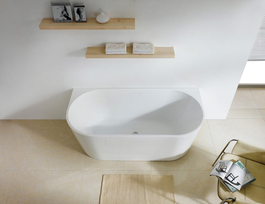 DOVER Back To Wall Free Standing Bath - No Overflow 1400x730