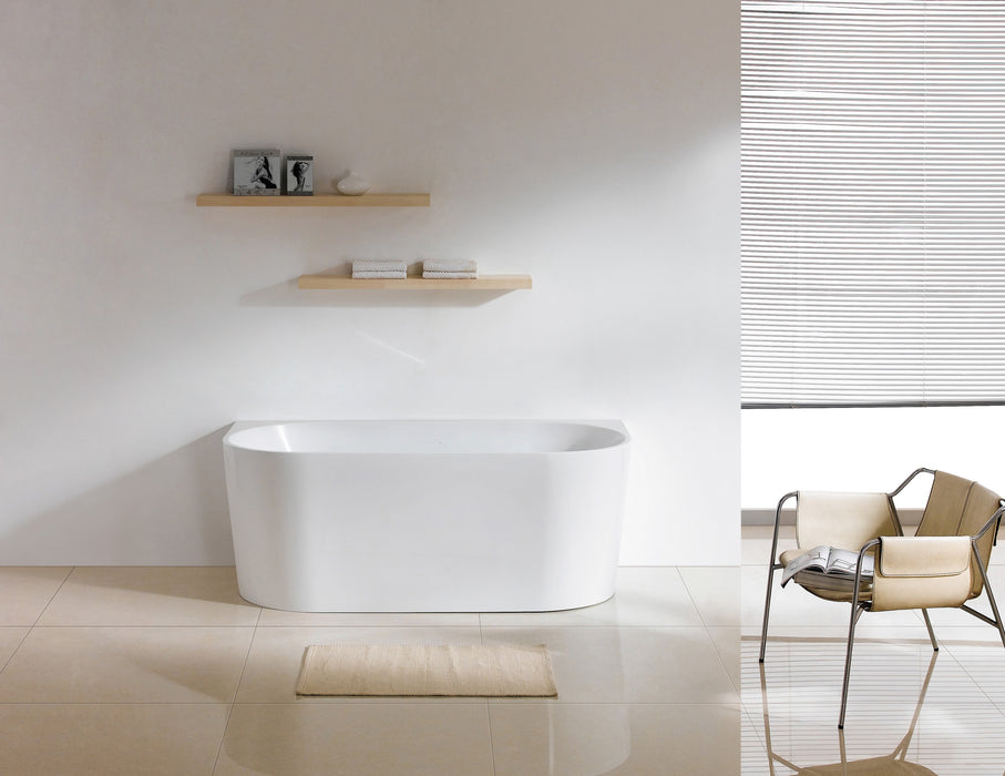 DOVER Back To Wall Free Standing Bath - No Overflow 1400x730