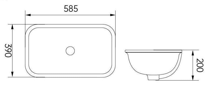 KLIFF Fine Ceramic Under Counter Basin - Matte White
