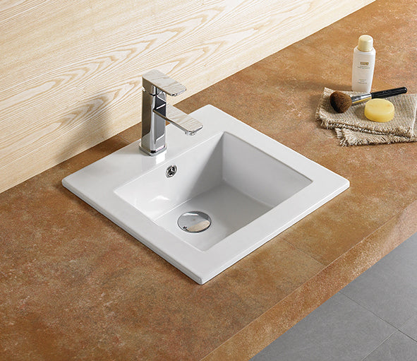Crete Ceramic Insert Art Basin - Gloss White 530x460