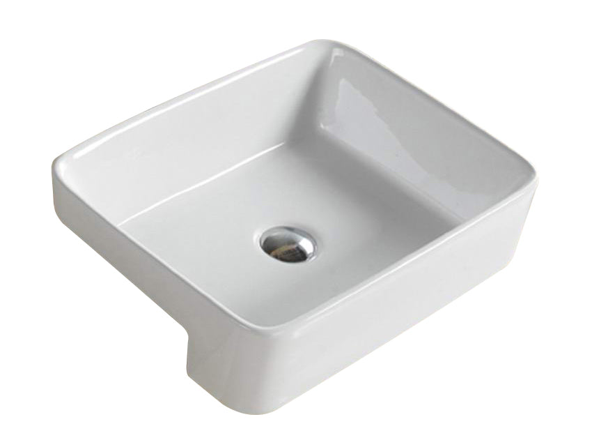 Kliff Fine Ceramic Semi Ress Basin - Gloss White 480x370