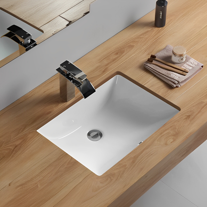 Crete Fine Ceramic Under Counter Basin - Gloss White 460x335