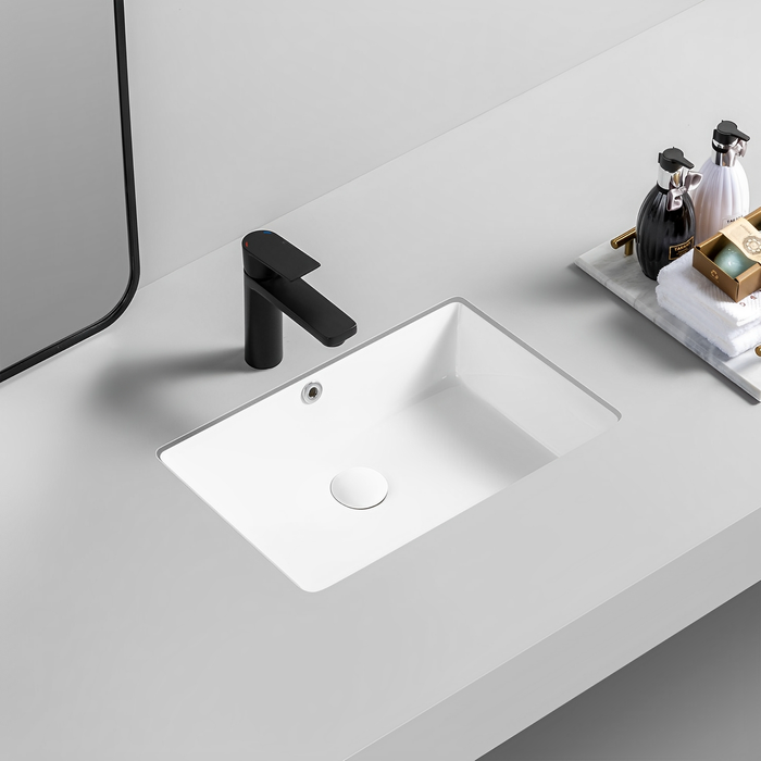 Crete Fine Ceramic Under Counter Basin - Gloss White 460x335