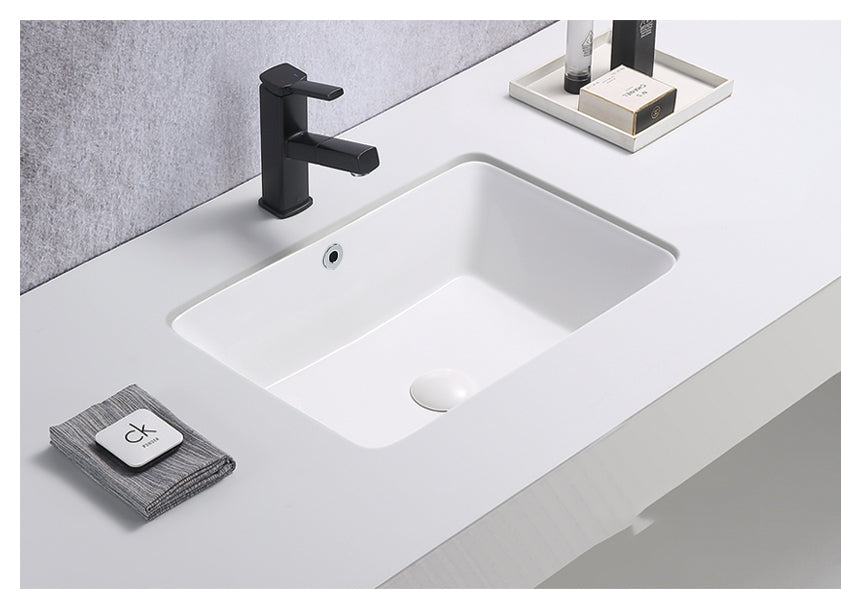 Crete Fine Ceramic Under Counter Basin - Gloss White 460x335