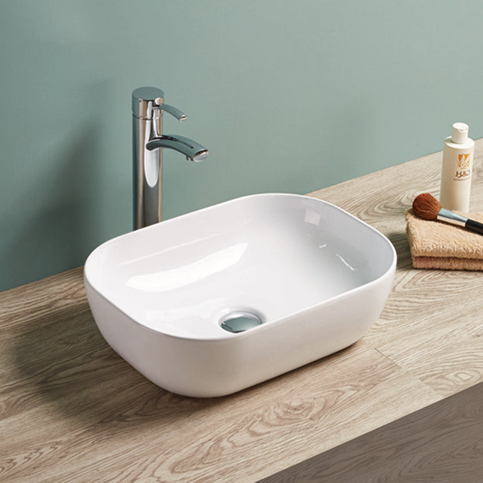 Ellips Fine Ceramic Above Counter Basins - Gloss White 465x320
