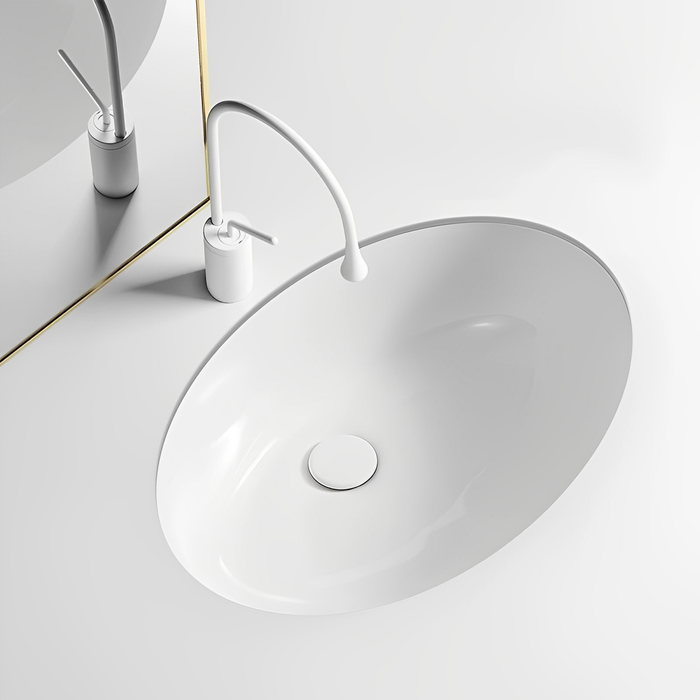Elipps Fine Ceramic Under Counter Basin - Gloss White 460x390