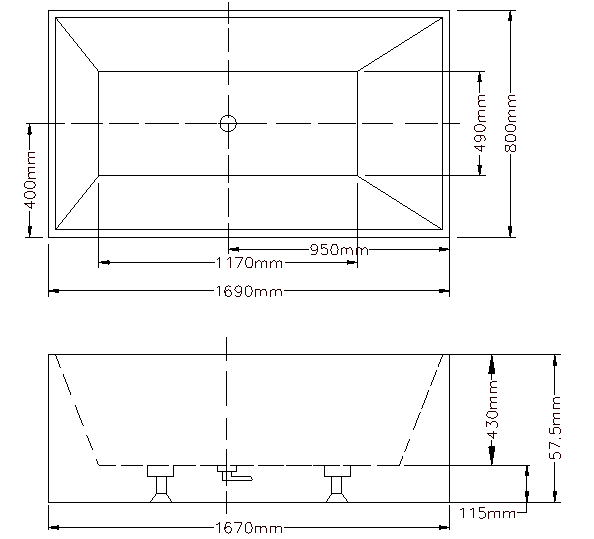 Kliff Multifit Free Standing Overflow Bath 1400x700