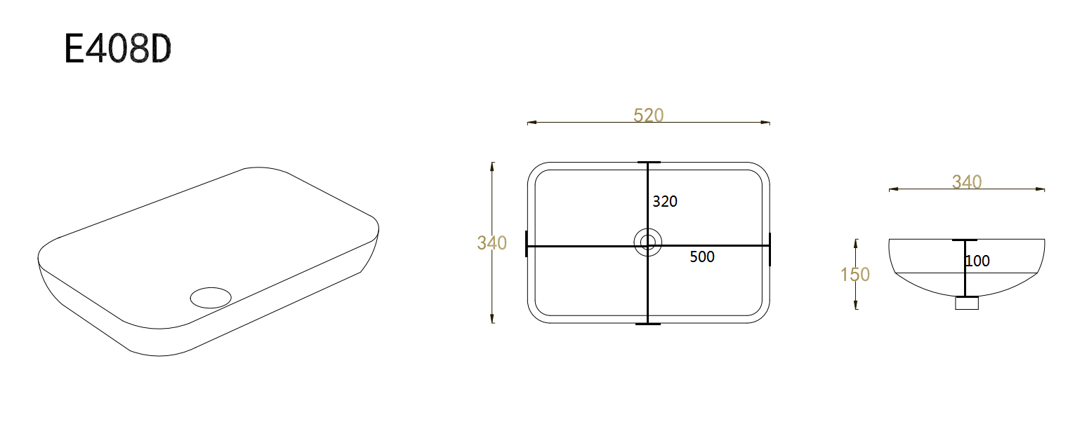 Kliff Fine Ceramic No Overflow Insert Basin - Gloss White