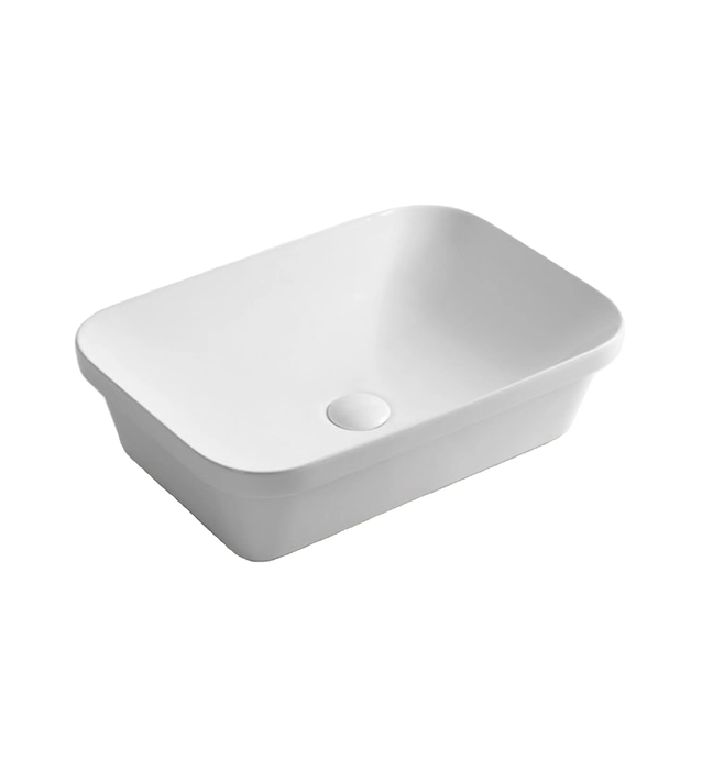 Kliff Fine Ceramic No Overflow Insert Basin - Gloss White