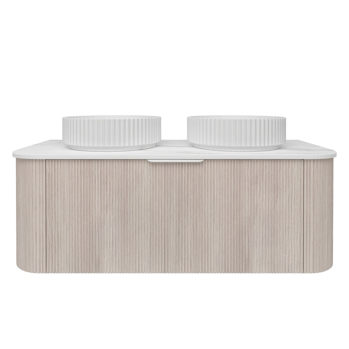 Agena Fluted Double Bowl Wood Grain WH Vanities 1190x493x400