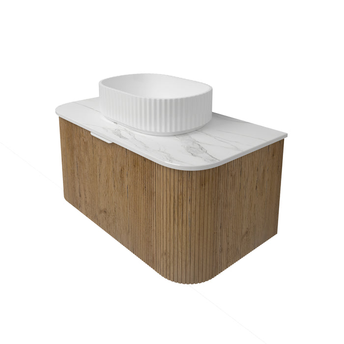 Agena Fluted Wood Grain WH Vanities 890x493x400