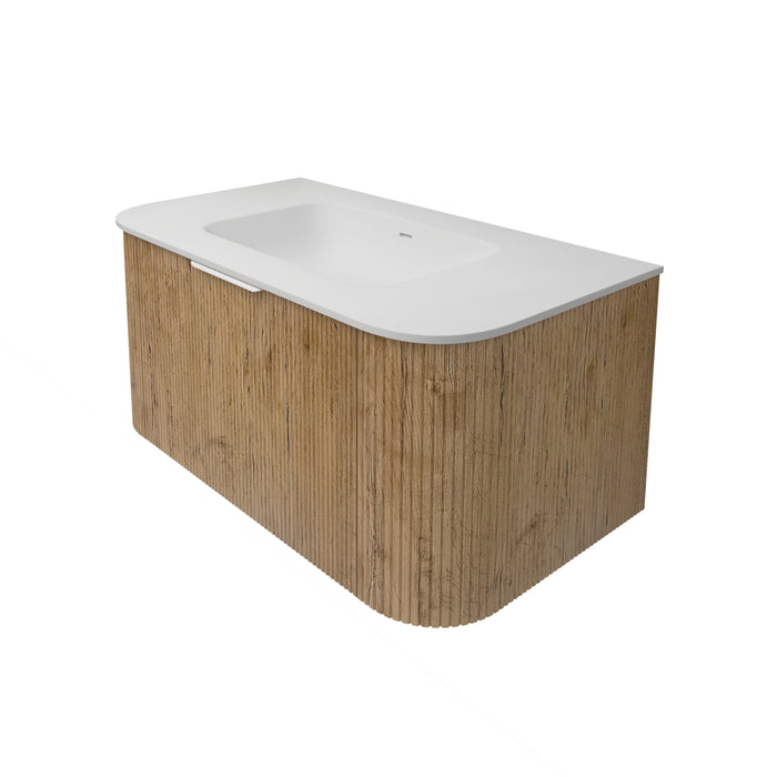 Agena Fluted Wood Grain WH Vanities 890x493x400