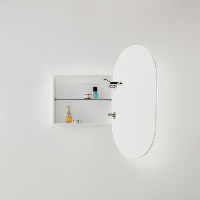 Allison Pill LED Shaving Cabinets - Matte White 450x900