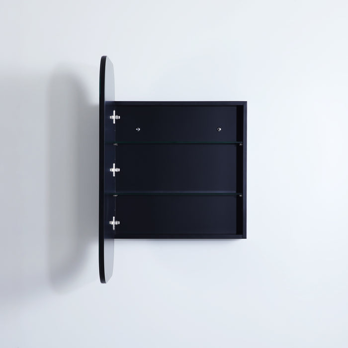 Allison PVC Shaving Cabinets - Matte Black 400x900